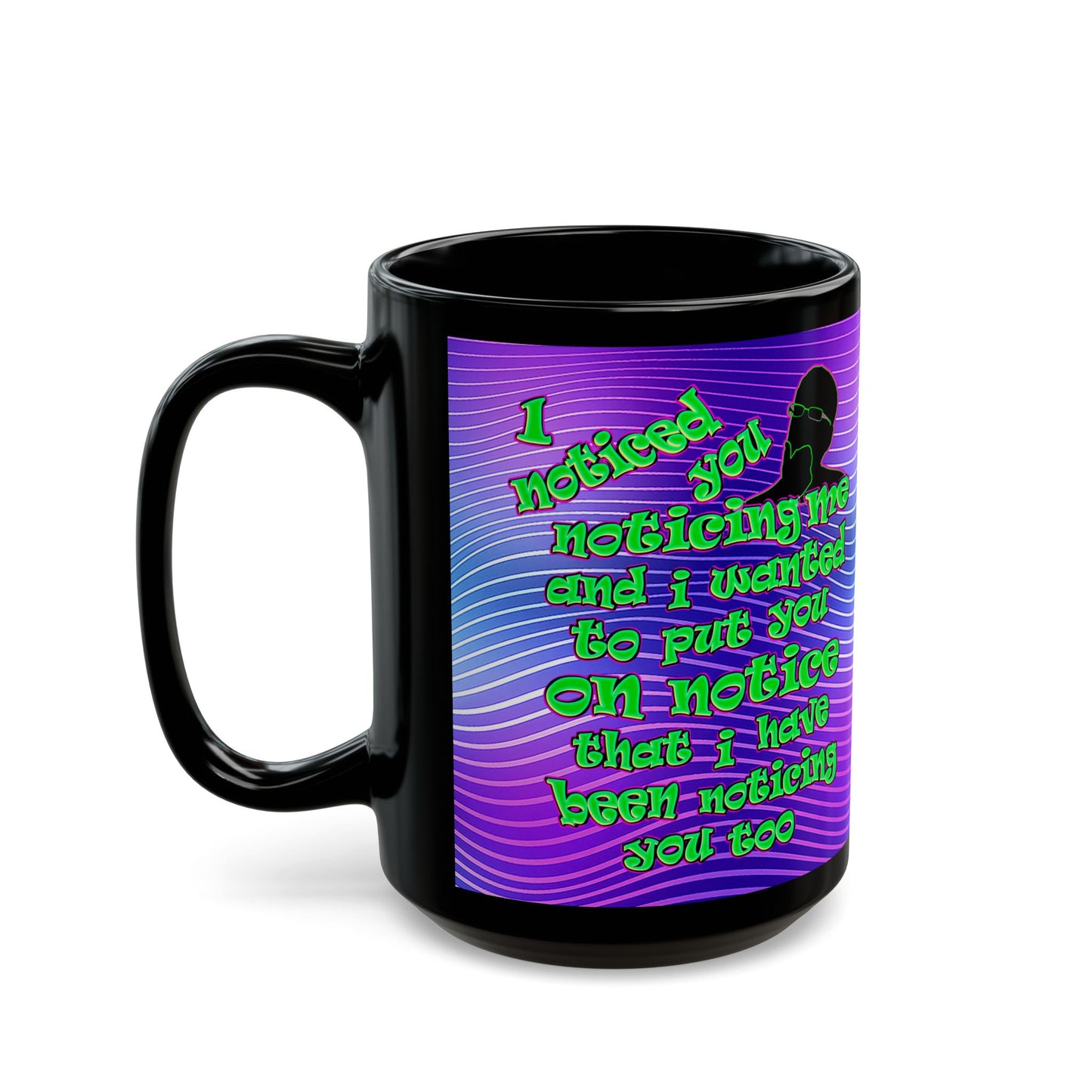 noticed you noticing - Black Mug (purple wave)