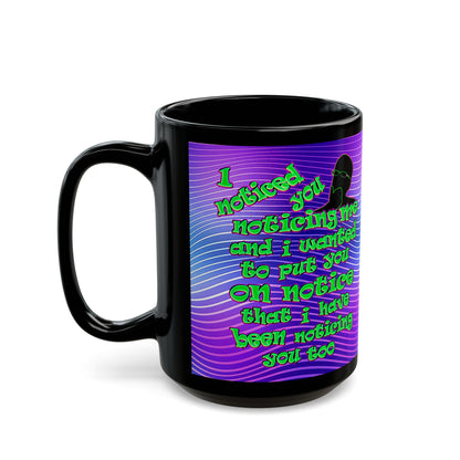 noticed you noticing - Black Mug (purple wave)