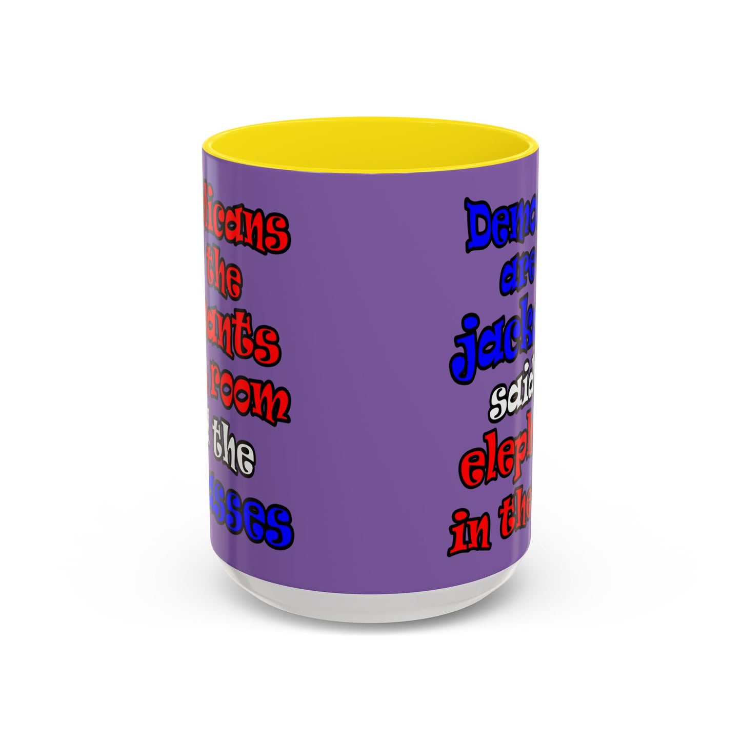 donkeys and elephants - Accent Mug (light purple)