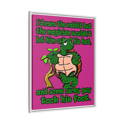 turtle race - framed canvas art (pink)