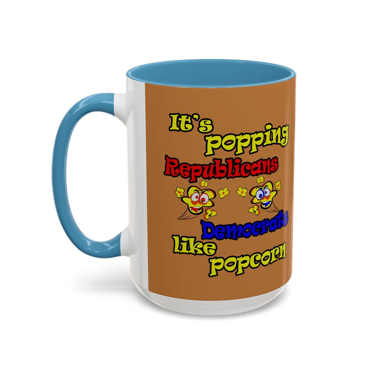 popping like popcorn - Accent Mug (light brown)