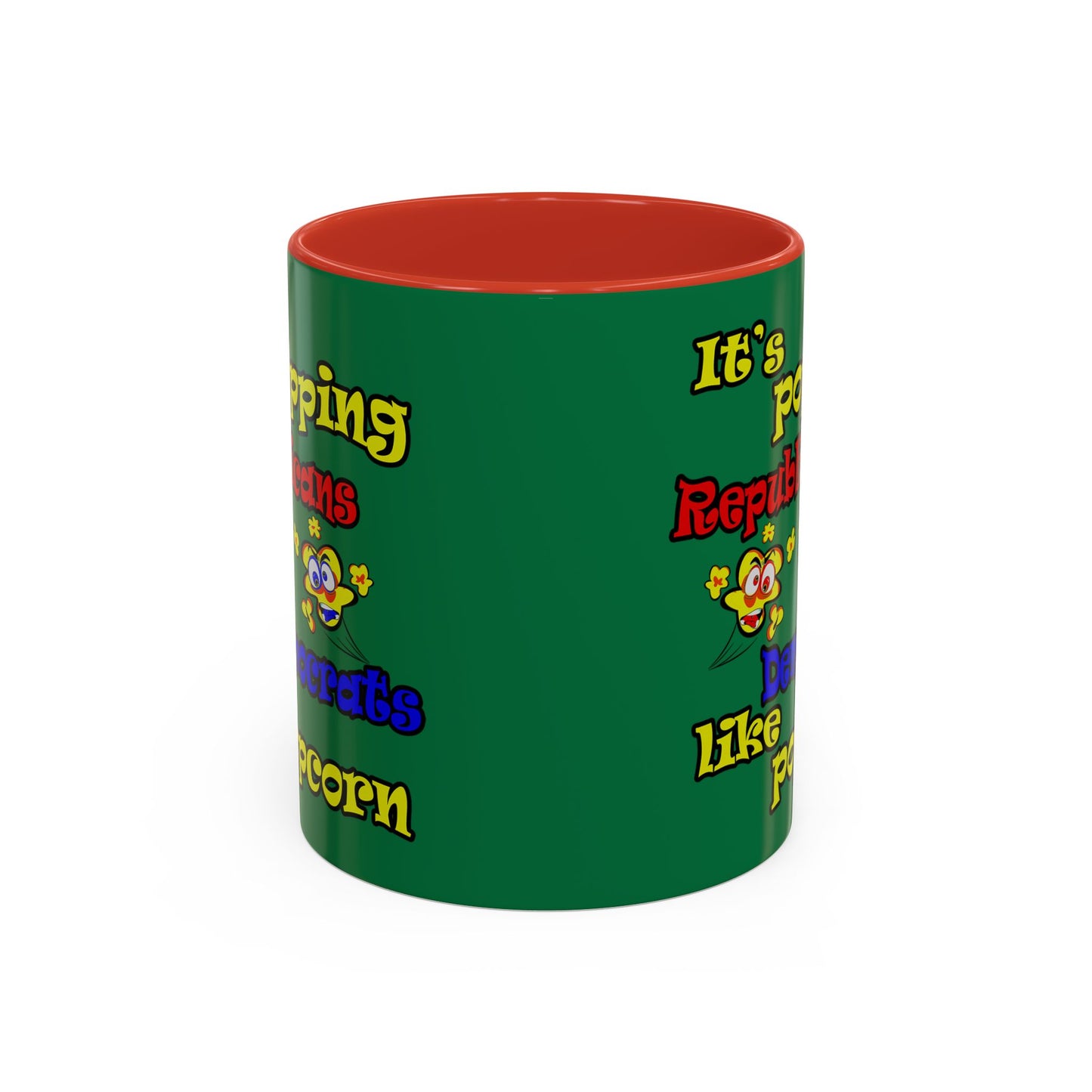 popping like popcorn - Accent Mug (dark green)