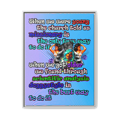 doggystyle - framed canvas art (light blue-purple wave)