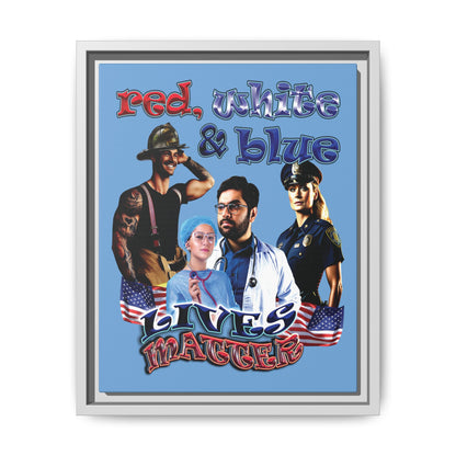 rw&b lives matter - framed canvas art (light blue)