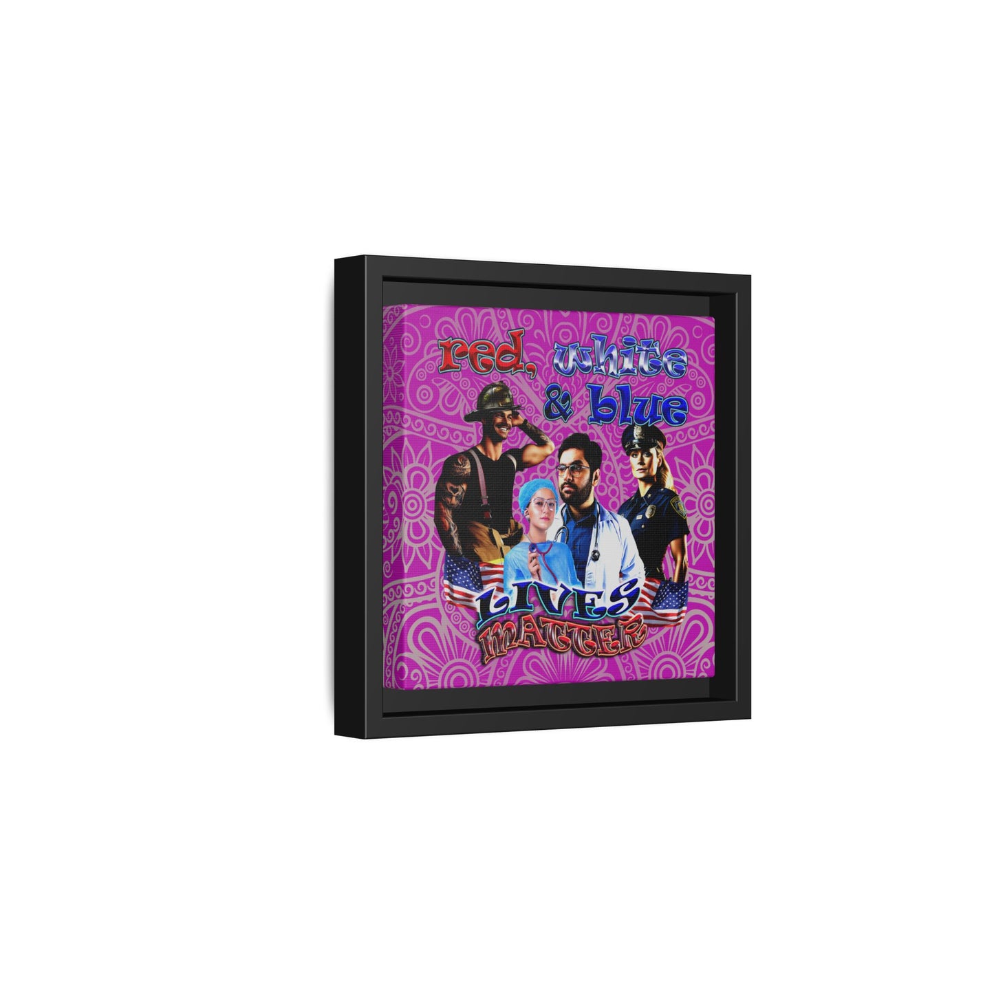 rw&b lives matter - framed canvas art (pink swirl)