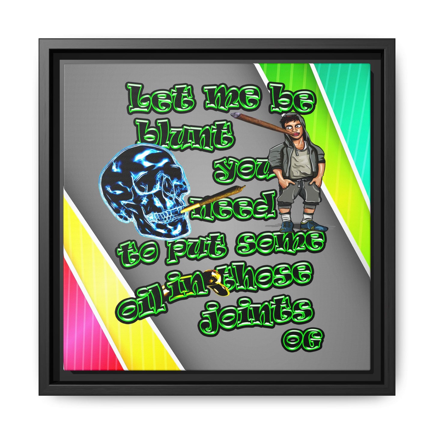 og - framed canvas art (rainbow split)
