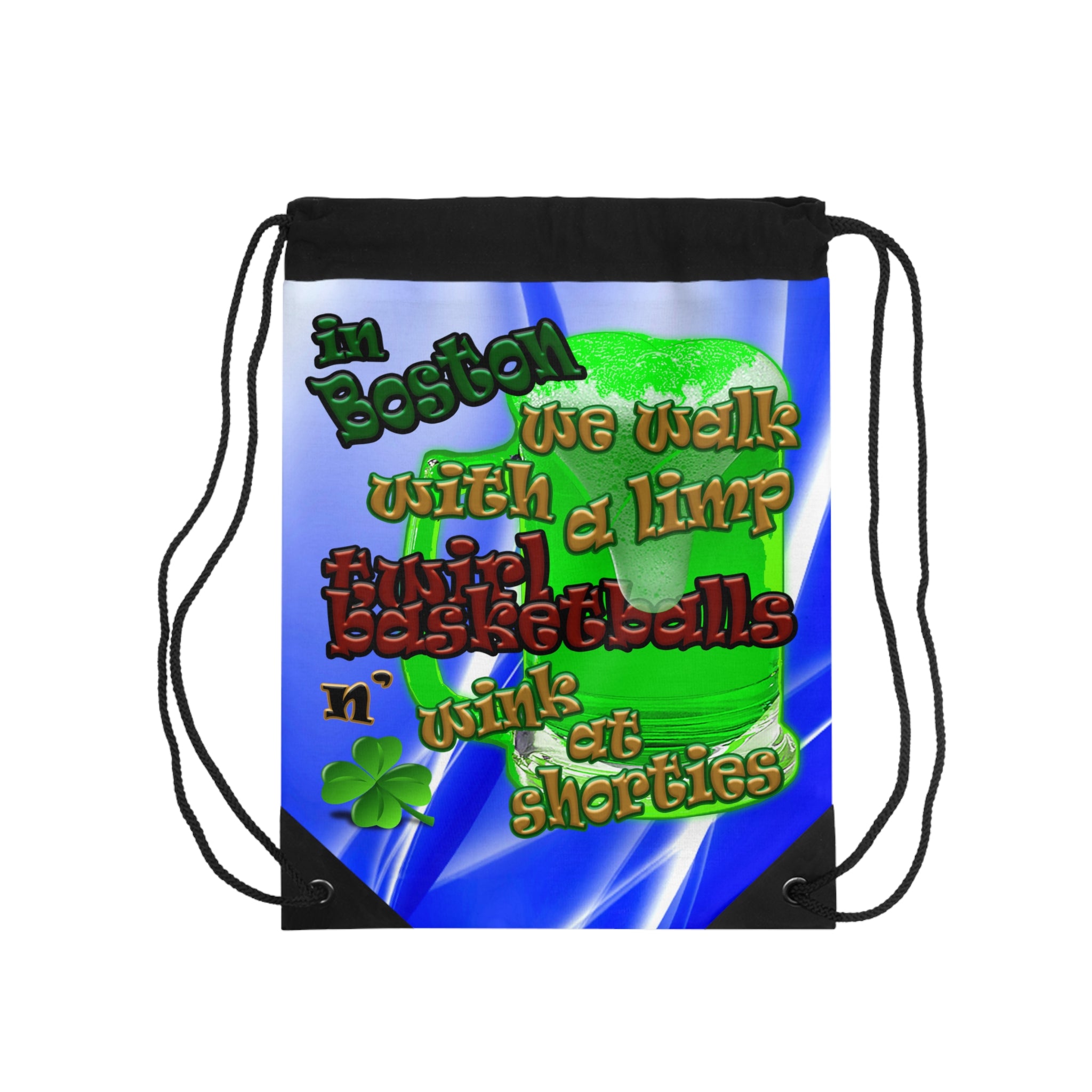 celtics logo - Drawstring Bag (blue-white wave)