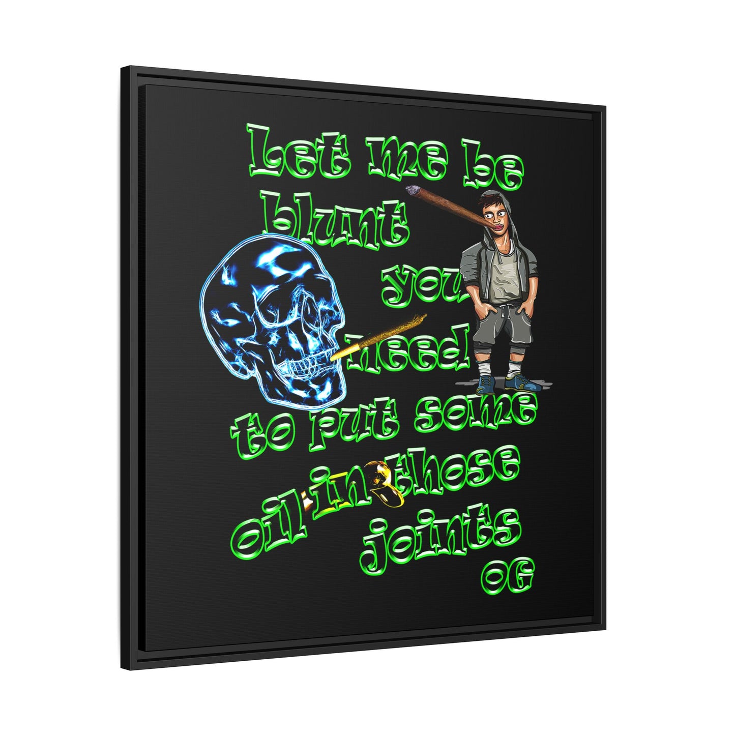 og - framed canvas art (black)