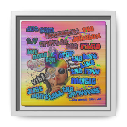 drop the beat - framed canvas art (color blur)