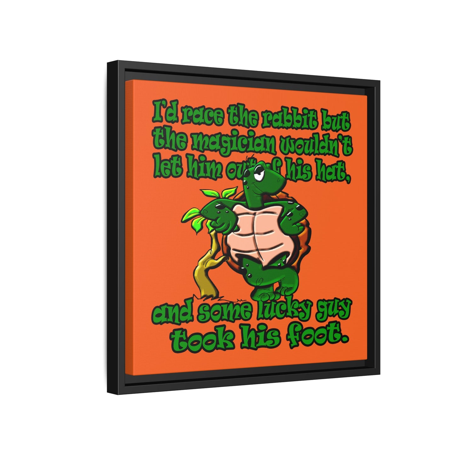 turtle race - framed canvas art (orange)
