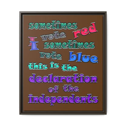 declaration of the independents - framed canvas art (brown)