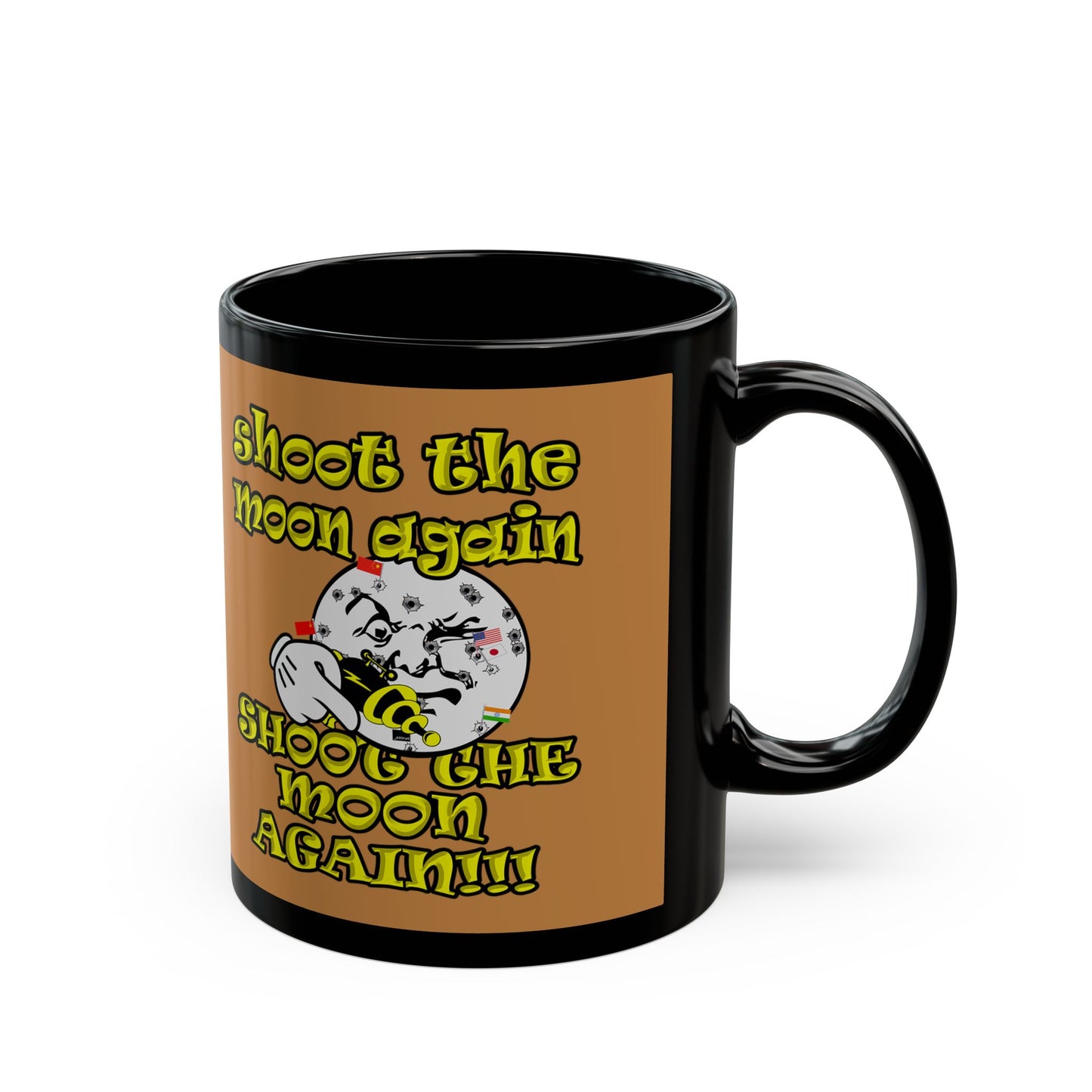 shoot the moon again - Black Mug (light brown)