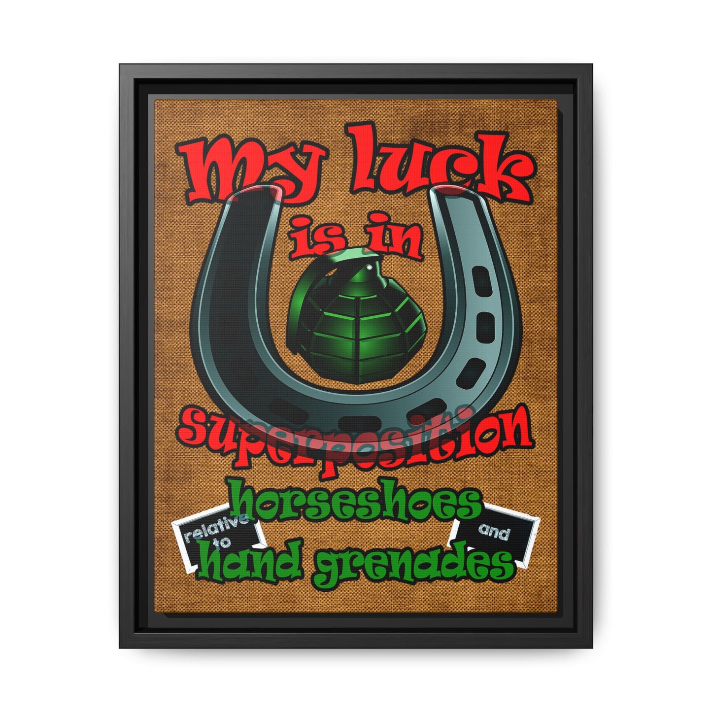 my luck - framed canvas art (brown papyrus)