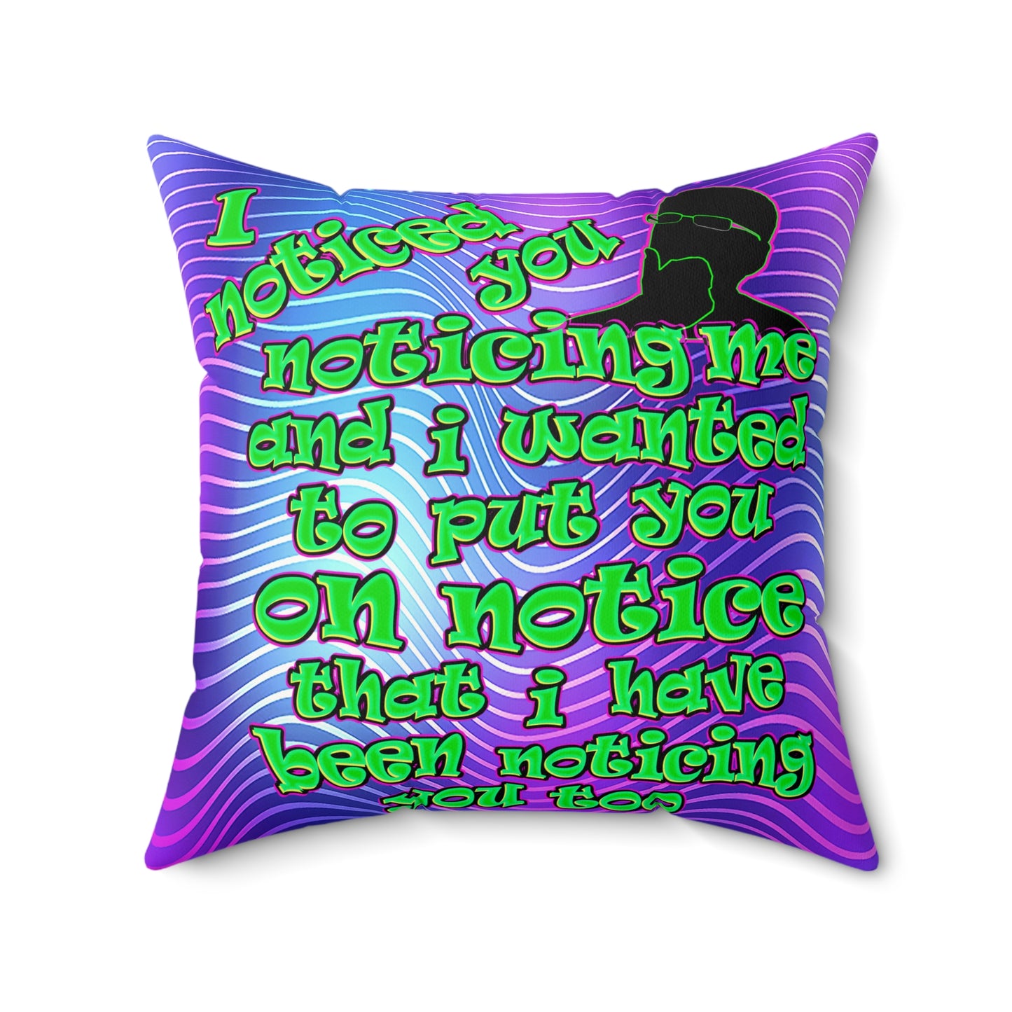noticed you noticing - Faux Suede Square Pillow - (purple wave)