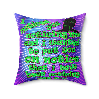 noticed you noticing - Faux Suede Square Pillow - (purple wave)