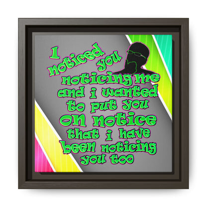 noticed you noticing - framed canvas art (rainbow split)