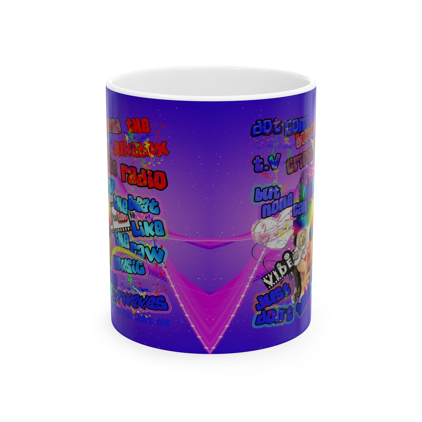drop the beat - White Mug (purple-pink wave)