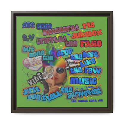 drop the beat - framed canvas art (green)