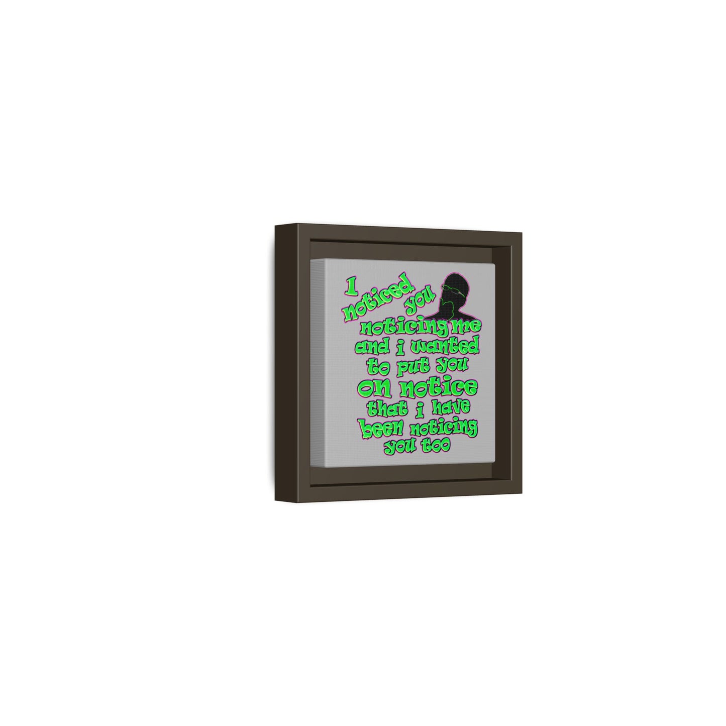 noticed you noticing - framed canvas art (light grey)