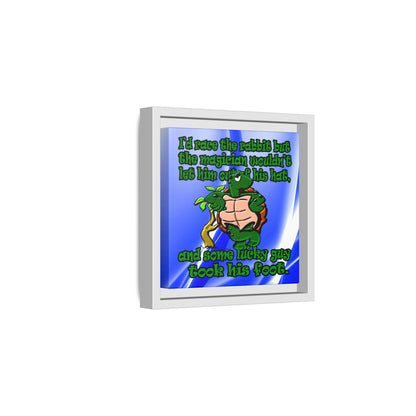 turtle race - framed canvas art (blue-white wave)