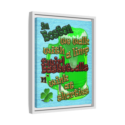celtics logo - framed canvas art (faded blue)