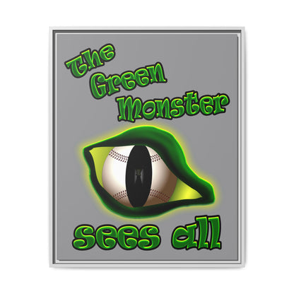 green monster - framed canvas art (grey)