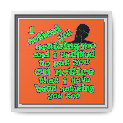 noticed you noticing - framed canvas art (orange)