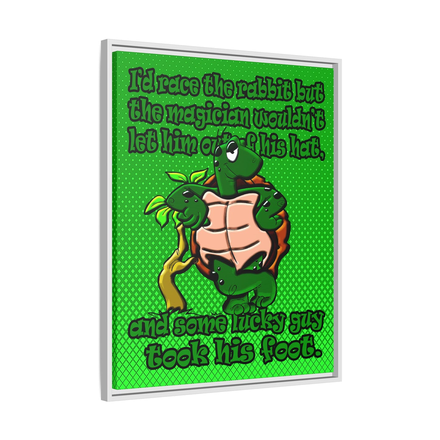 turtle race - framed canvas art (logo green)