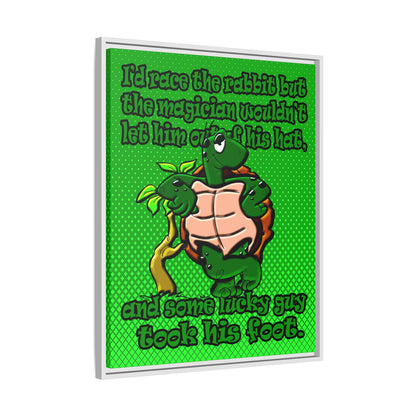 turtle race - framed canvas art (logo green)