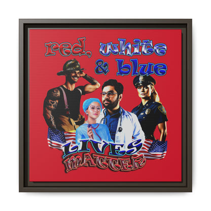 rw&b lives matter - framed canvas art (dark red)