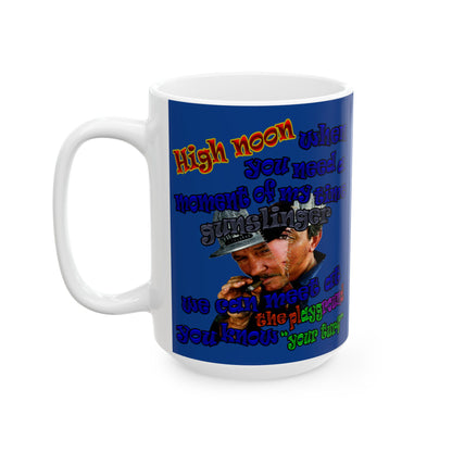 high noon - White Mug (dark blue)