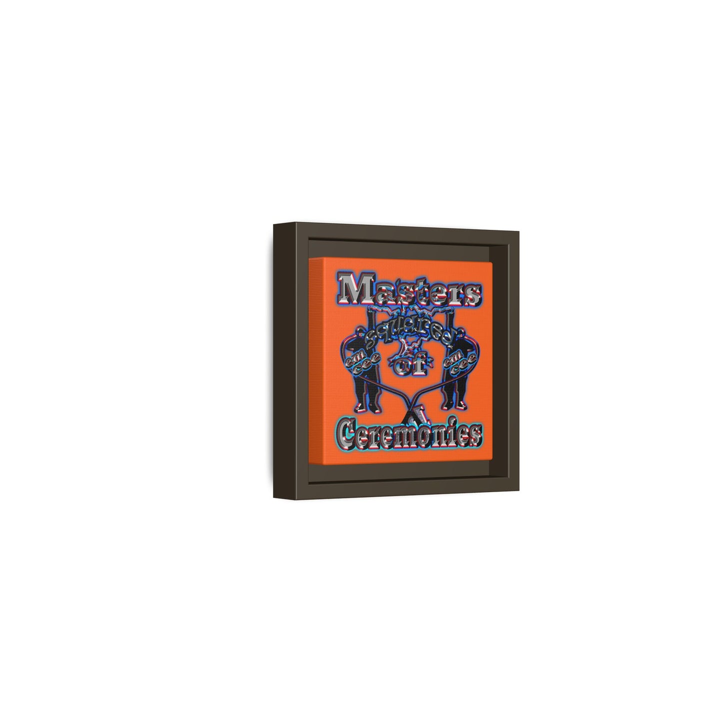 em cee squared - framed canvas art (orange)