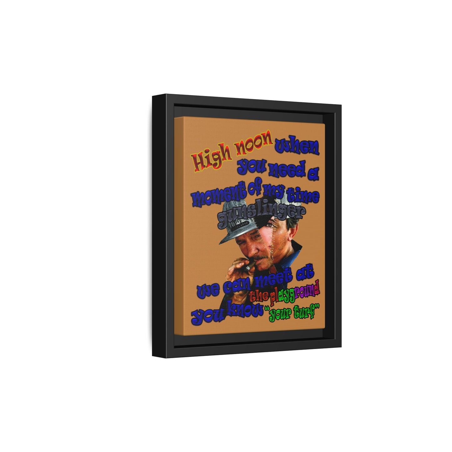 high noon - framed canvas art (light brown)