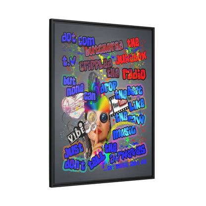 drop the beat - framed canvas art (grey-light grey)