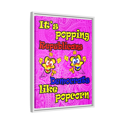 popping like popcorn - framed canvas art (pink swirl)