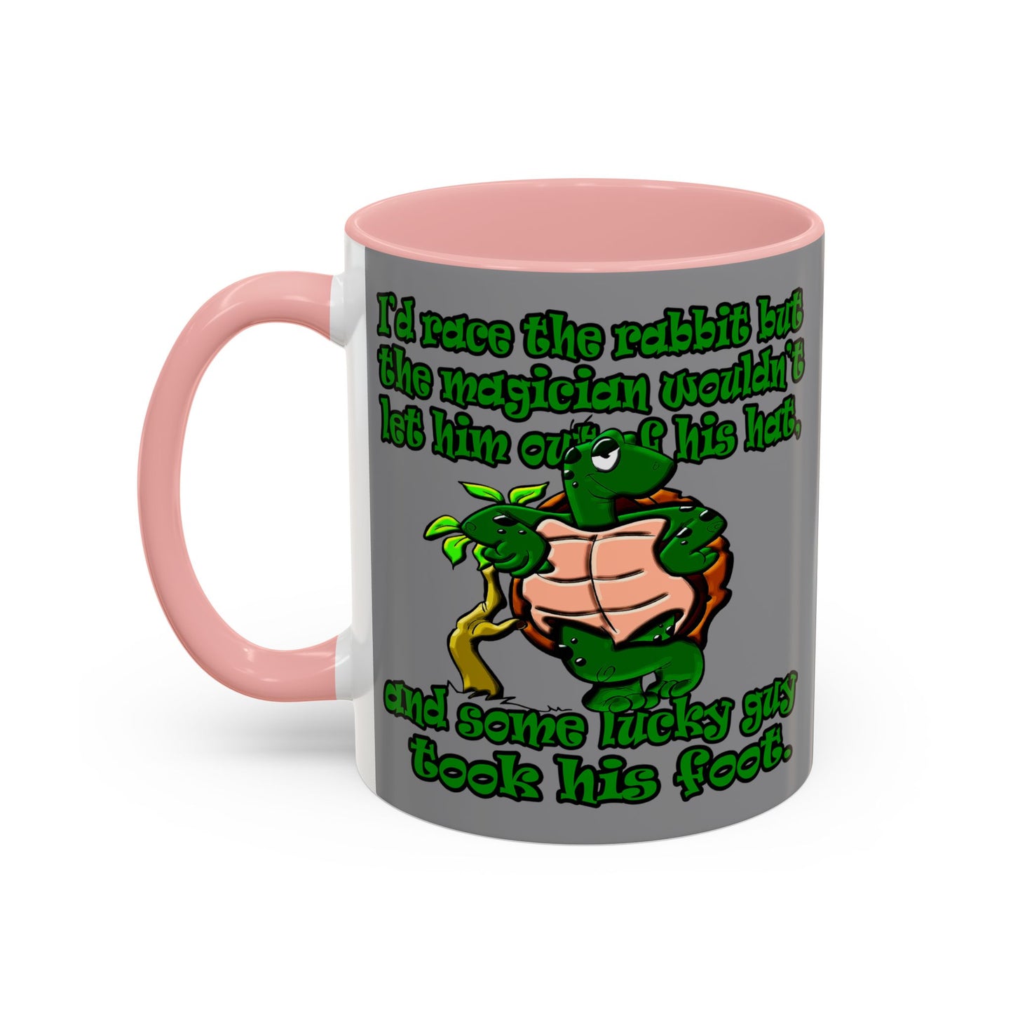 turtle race - Accent Mug (grey)