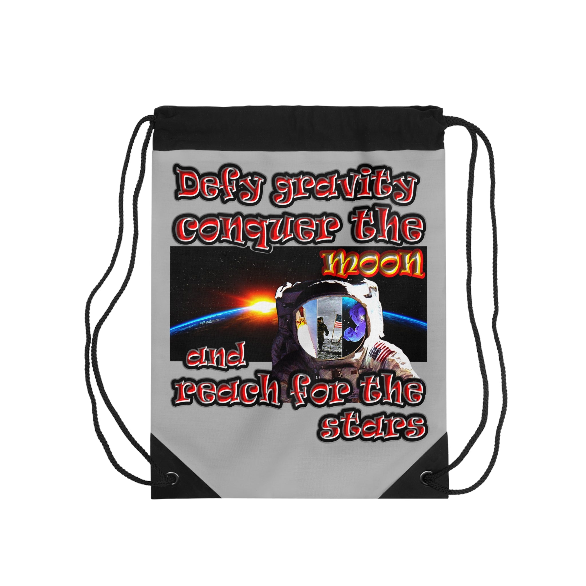 defy conquer reach - Drawstring Bag (light grey)