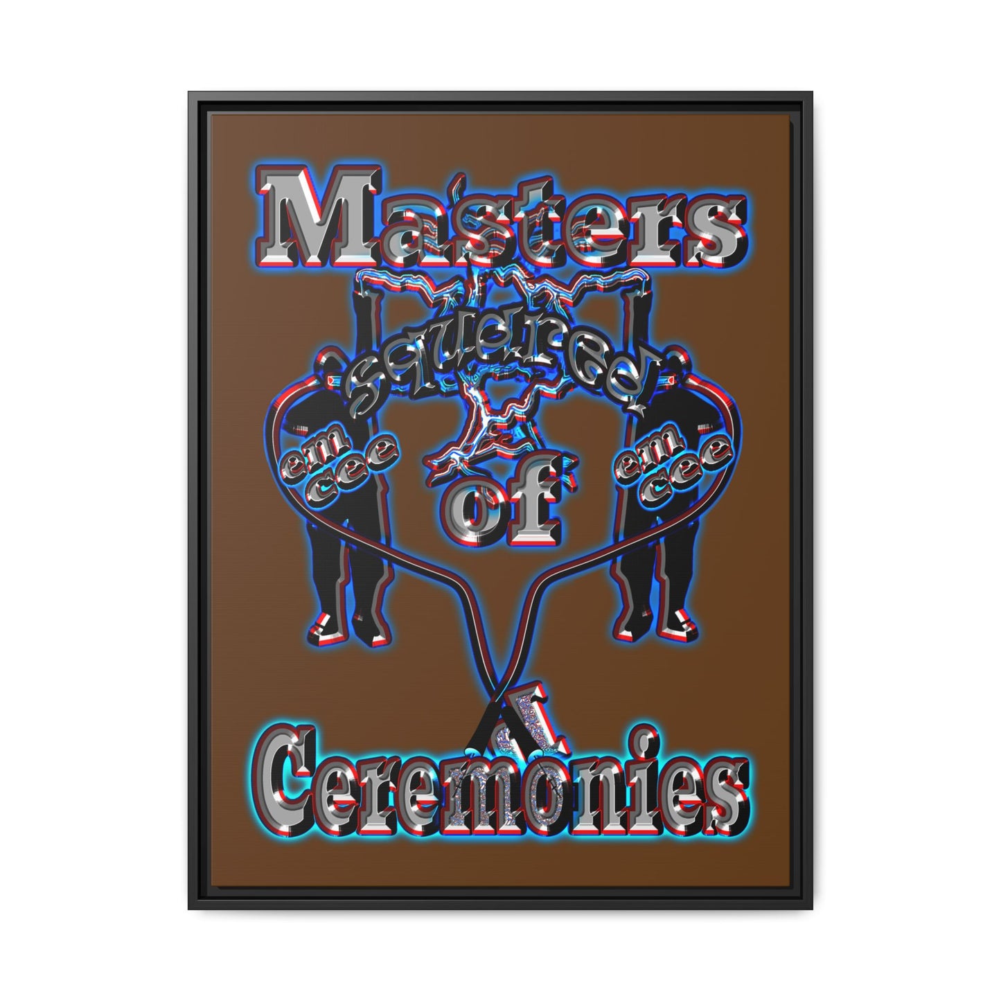 em cee squared - framed canvas art (brown)