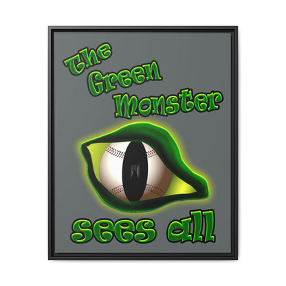 green monster - framed canvas art (dark grey)