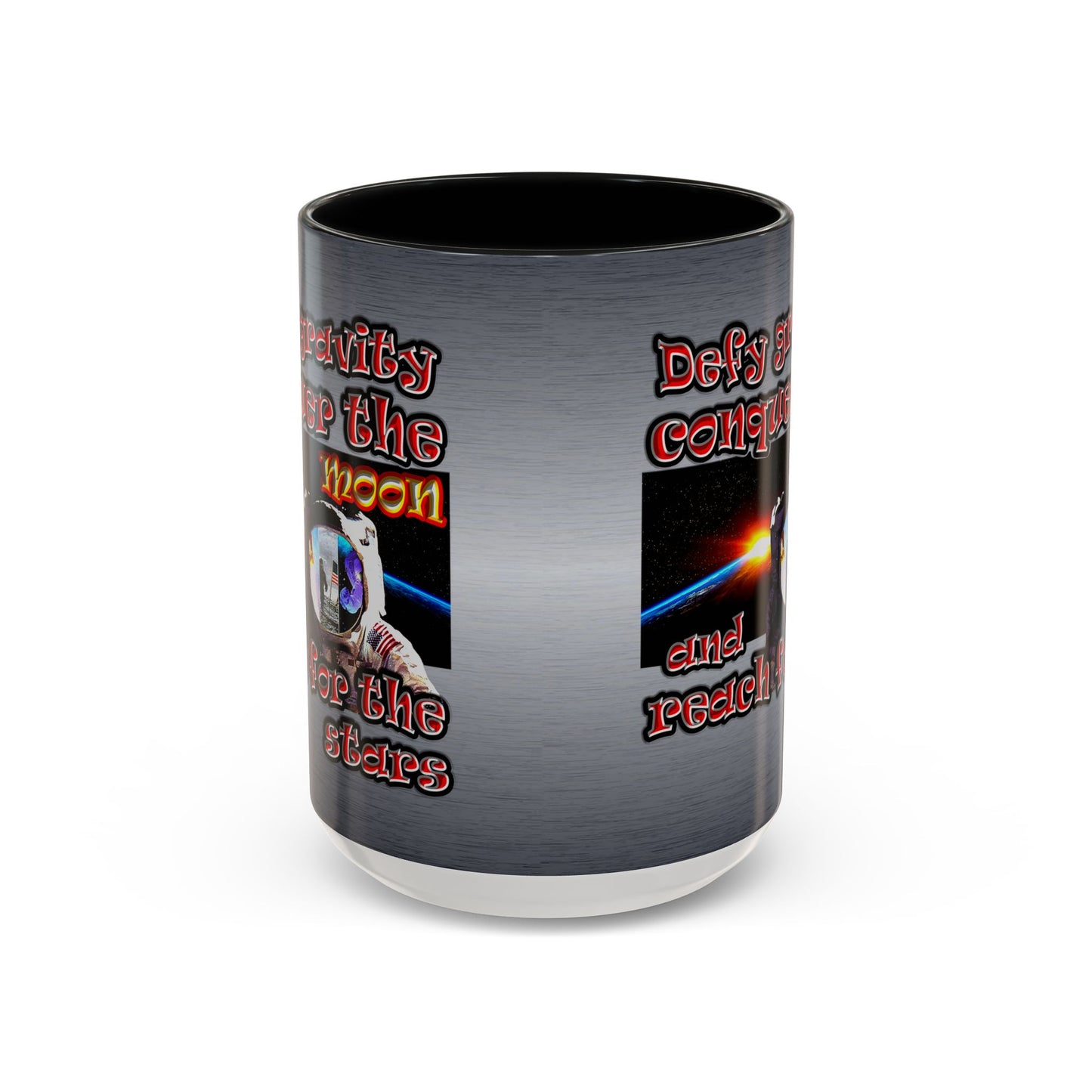 defy conquer reach - Accent Mug (brushed nickel)