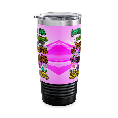 the bum's shit - Ringneck Tumbler, 20oz (light blue-pink wave)