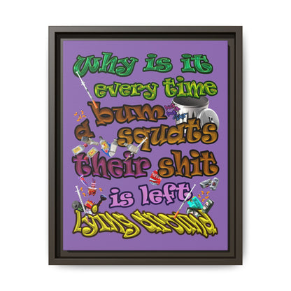 the bum's shit - framed canvas art (light purple)