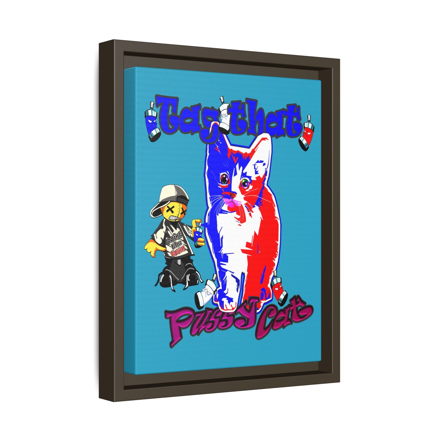 tag that - framed canvas art (turquoise)