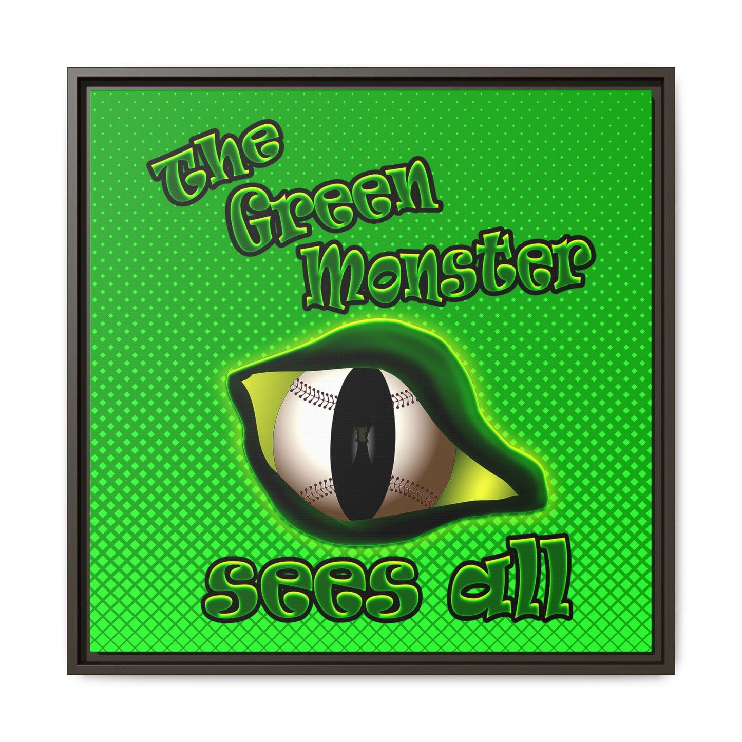 green monster - framed canvas art (logo green)