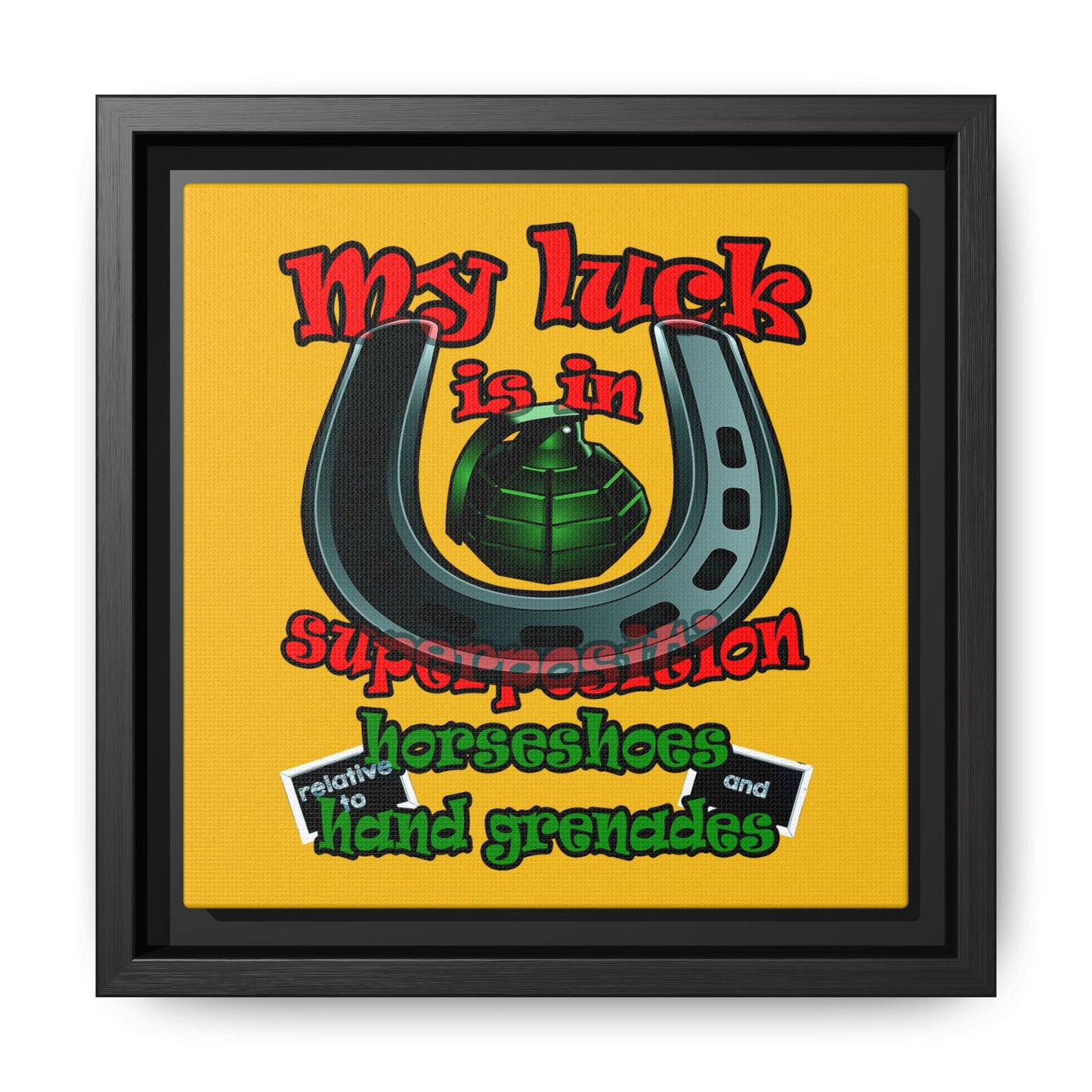 my luck - framed canvas art (yellow)