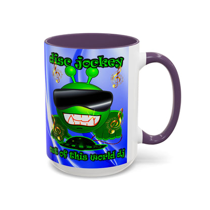 disc jockey - Accent Mug (blue-white wave)