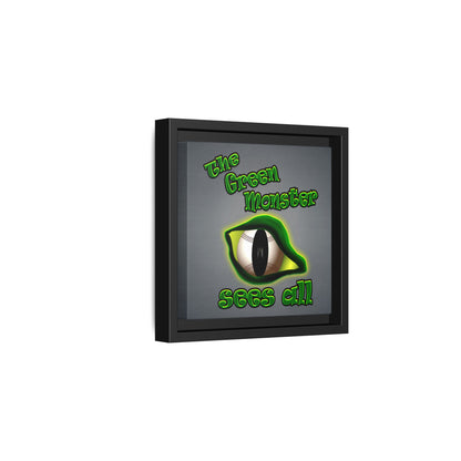 green monster - framed canvas art (grey-light grey)