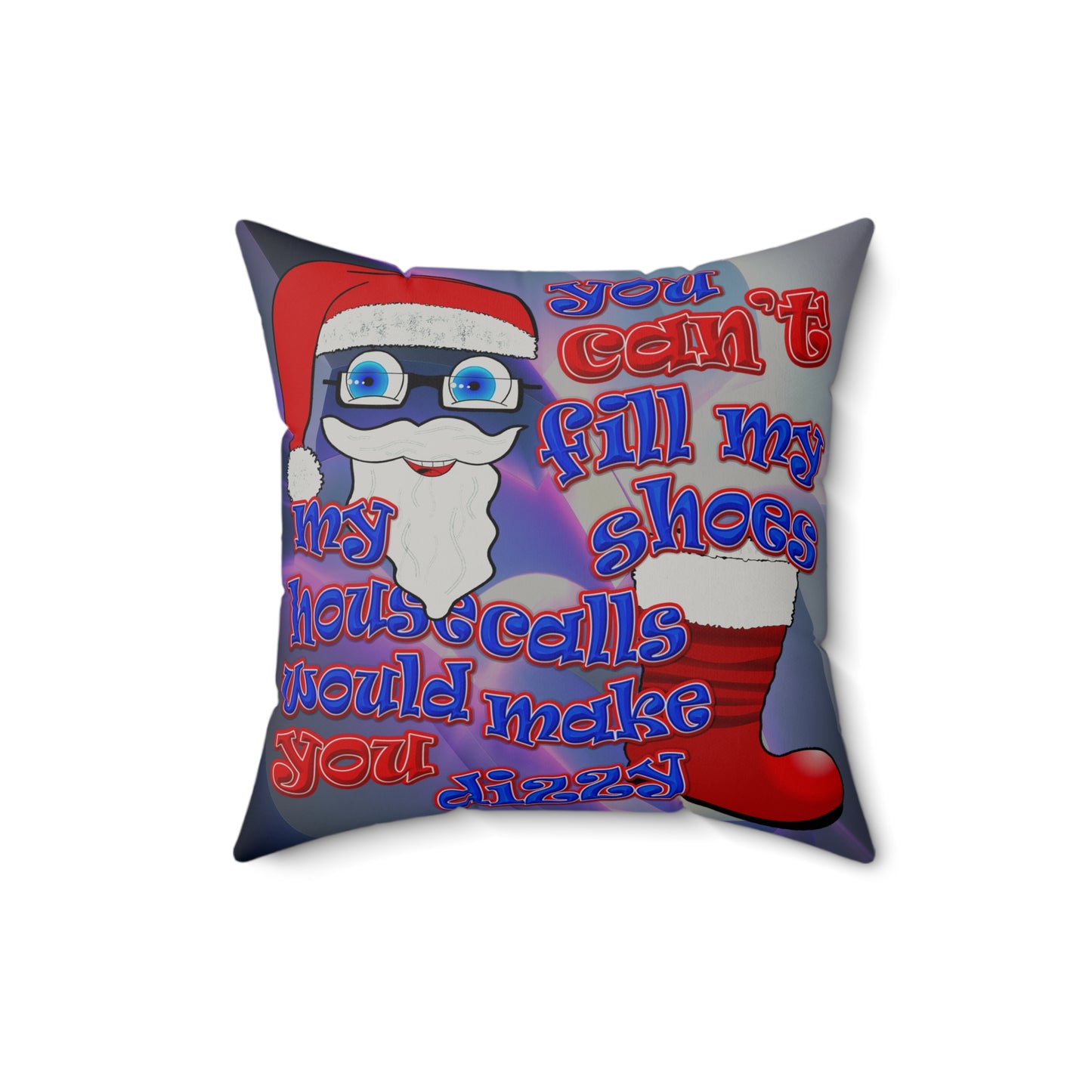 santa's shoes - Faux Suede Square Pillow - (grey-pink wave)