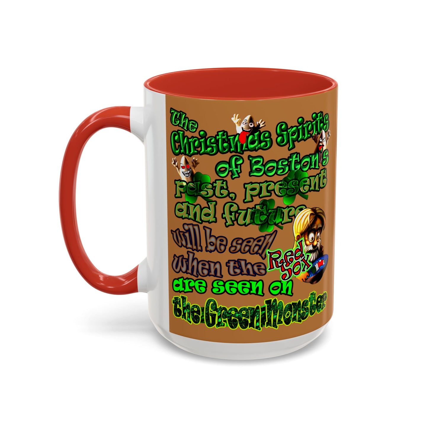 christmas spirits of boston - Accent Mug (light brown)