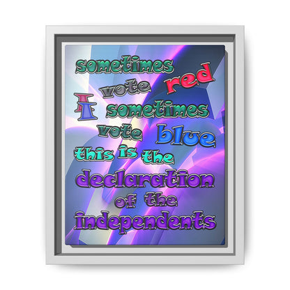 declaration of the independents - framed canvas art (grey-pink wave)